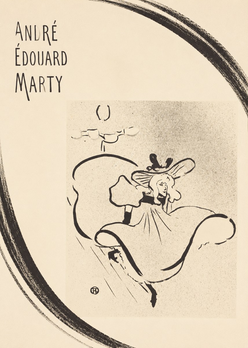André Édouard Marty Elegant Woman with Hat No5 - Póster