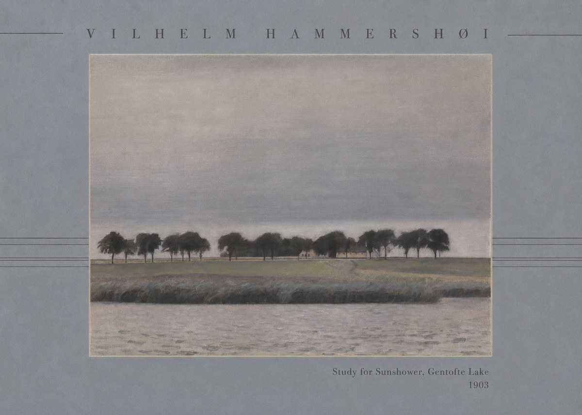 Vilhelm Hammershøi Study for Sunshower, Gentofte Lake No3 - Póster