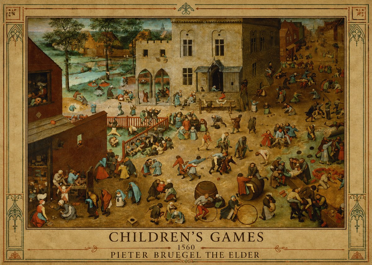 Pieter Bruegel Children's Games II No1 - Póster