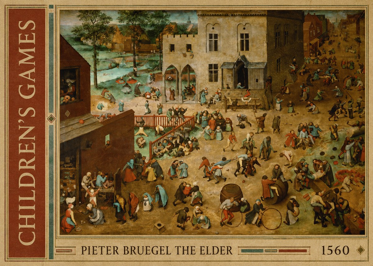 Pieter Bruegel Children's Games II No2 - Póster