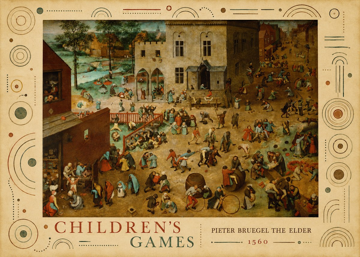 Pieter Bruegel Children's Games II No3 - Póster