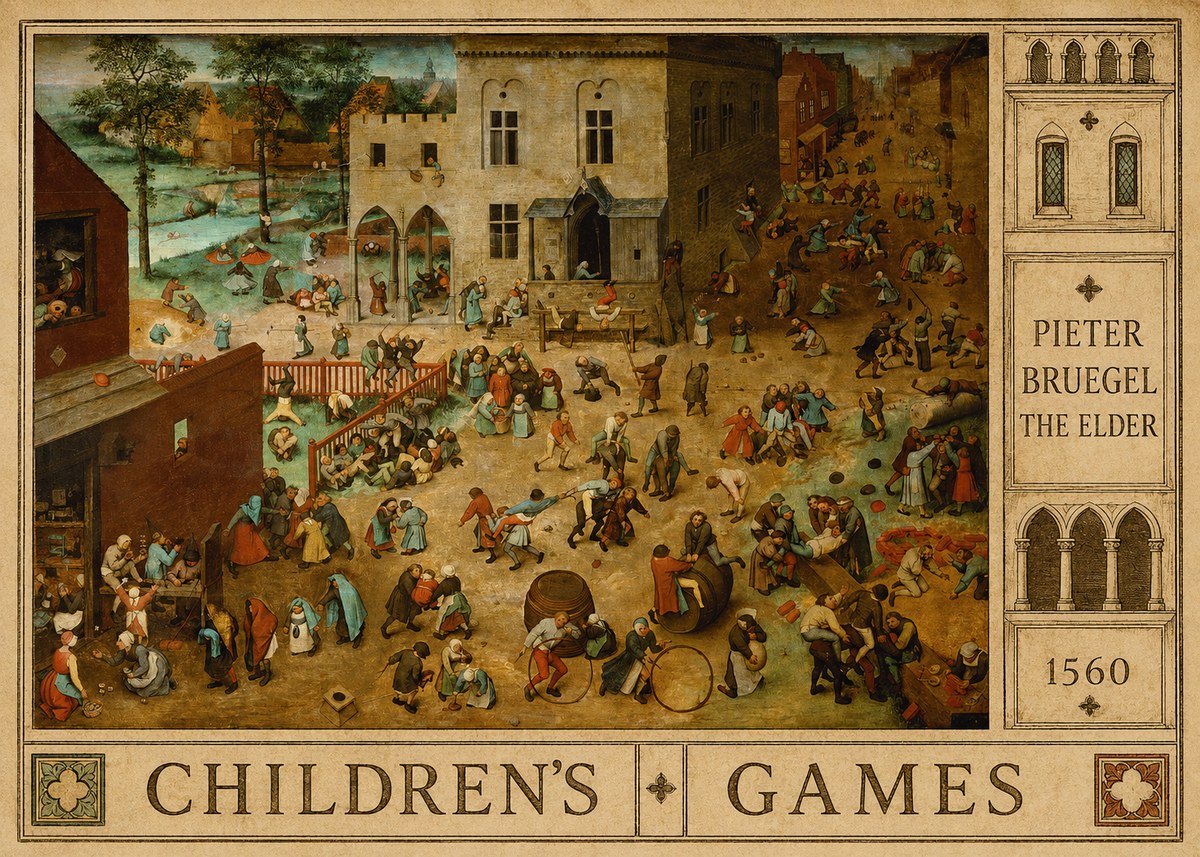 Pieter Bruegel Children's Games II No4 - Póster