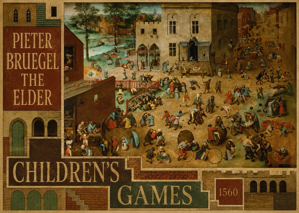 Pieter Bruegel Children's Games II No6 - Póster