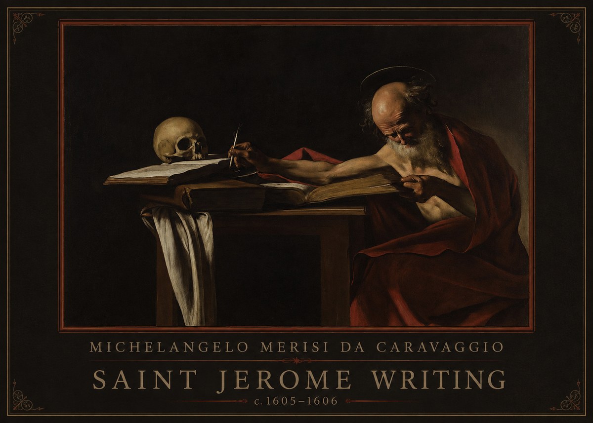 Michelangelo Merisi da Caravaggio Saint Jerome Writing I No1 - Póster