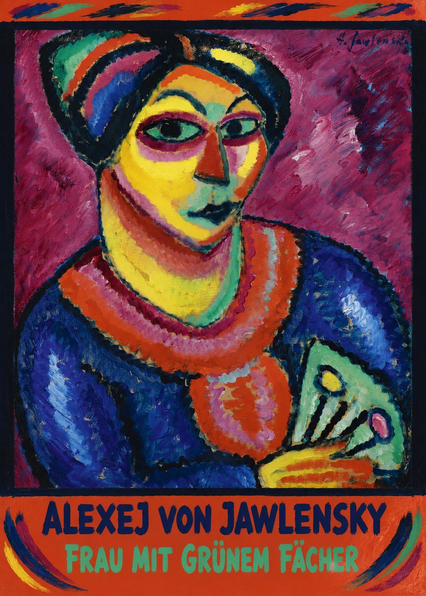 Alexej von Jawlensky Frau Mit Grünem Fächer No5 - Póster
