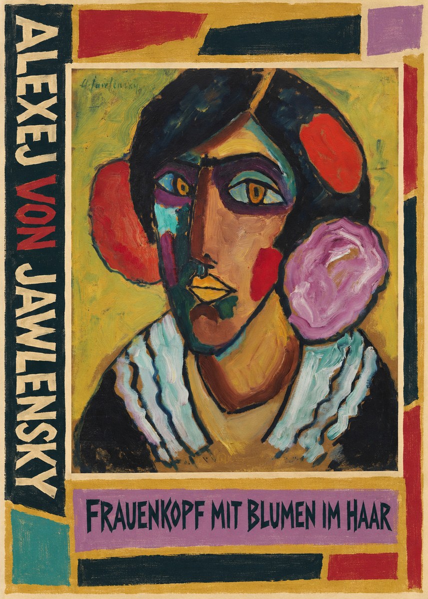 Alexej von Jawlensky Frauenkopf Mit Blumen Im Haar No2 - Póster