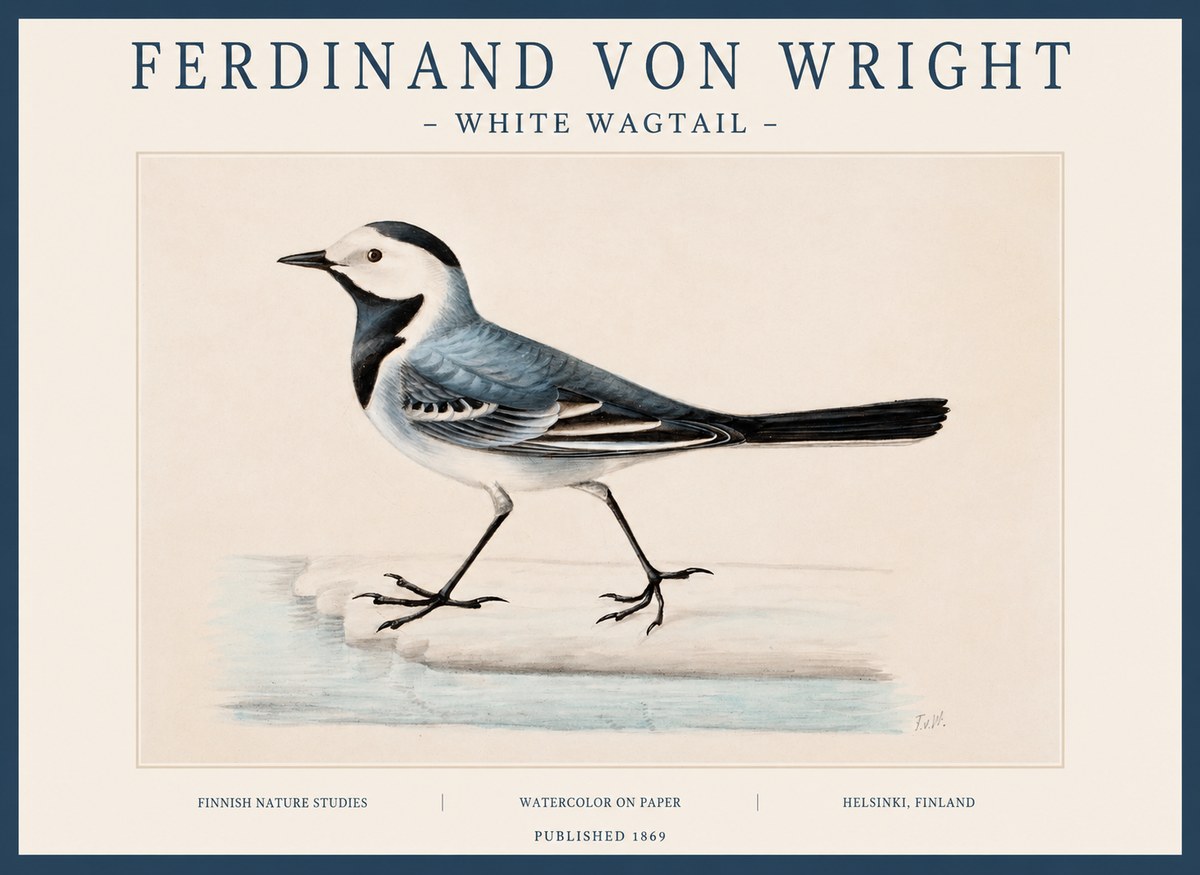 Ferdinand von Wright White Wagtail No1 - Póster