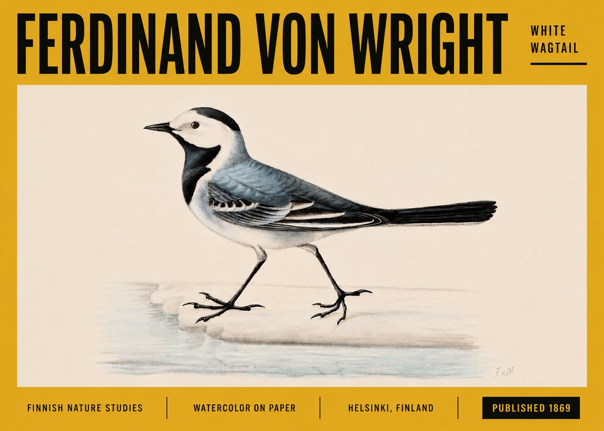 Ferdinand von Wright White Wagtail No5 - Póster