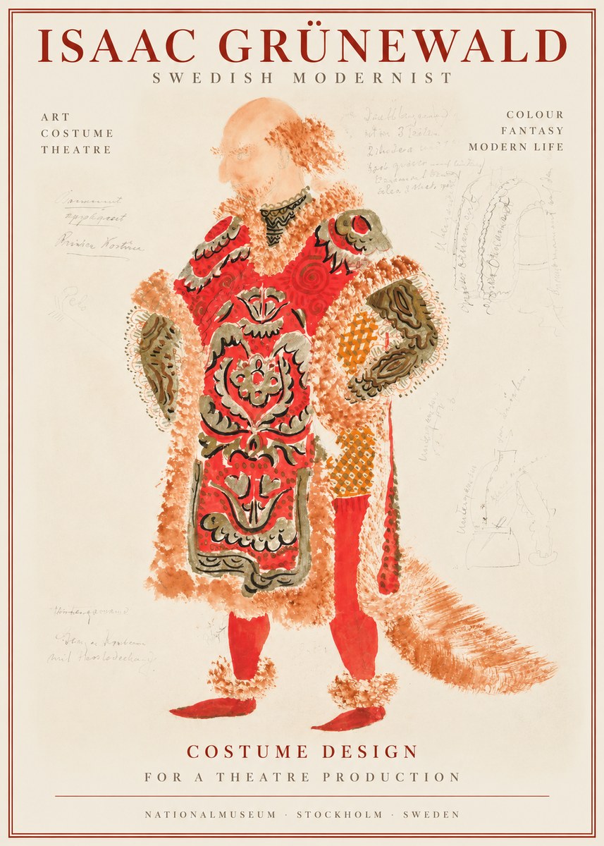 Isaac Grünewald Costume Design for a Theatre Production No1 - Póster