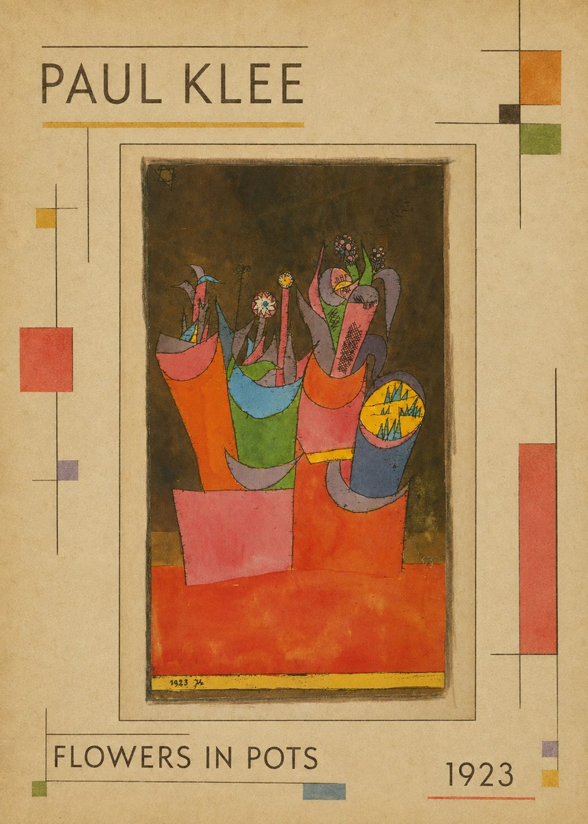 Paul Klee Flowers in Pots No1 - Póster