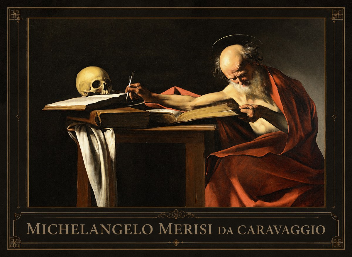 Michelangelo Merisi da Caravaggio Saint Jerome Writing II No1 - Póster
