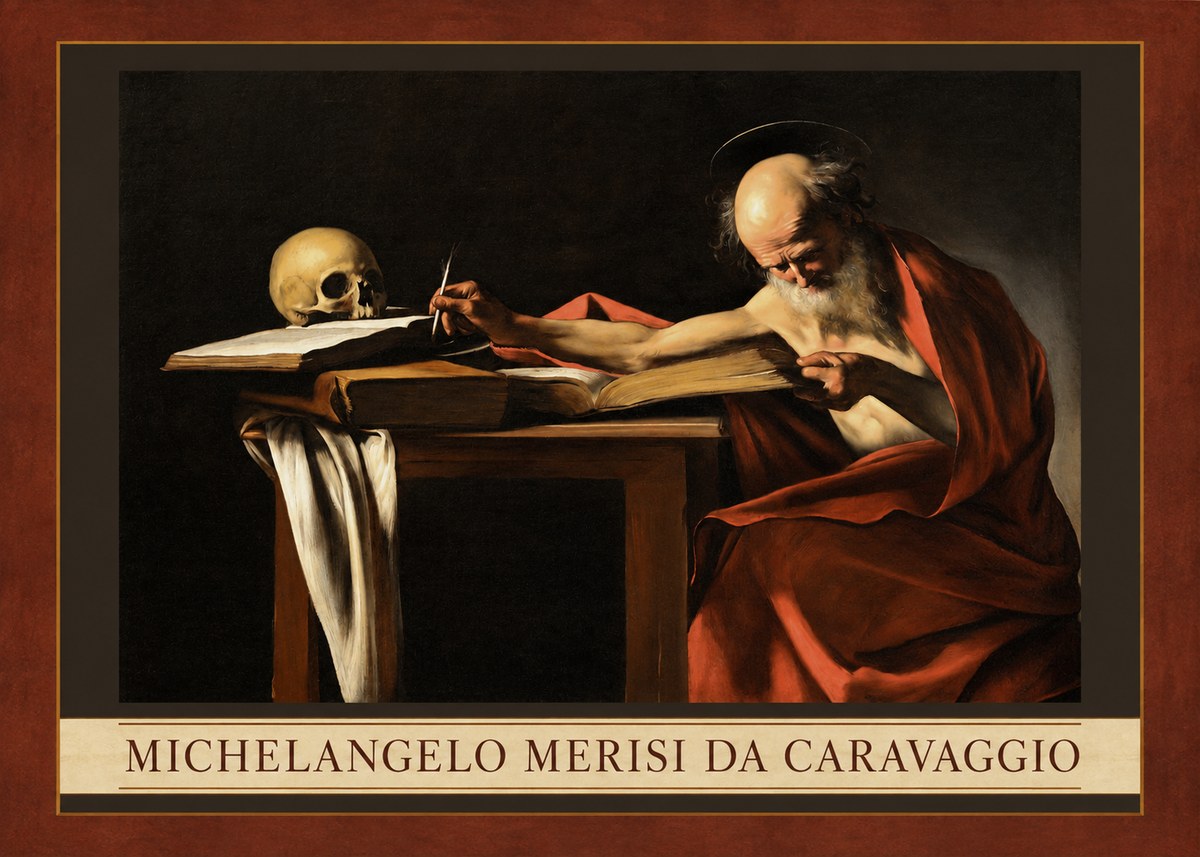 Michelangelo Merisi da Caravaggio Saint Jerome Writing II No3 - Póster