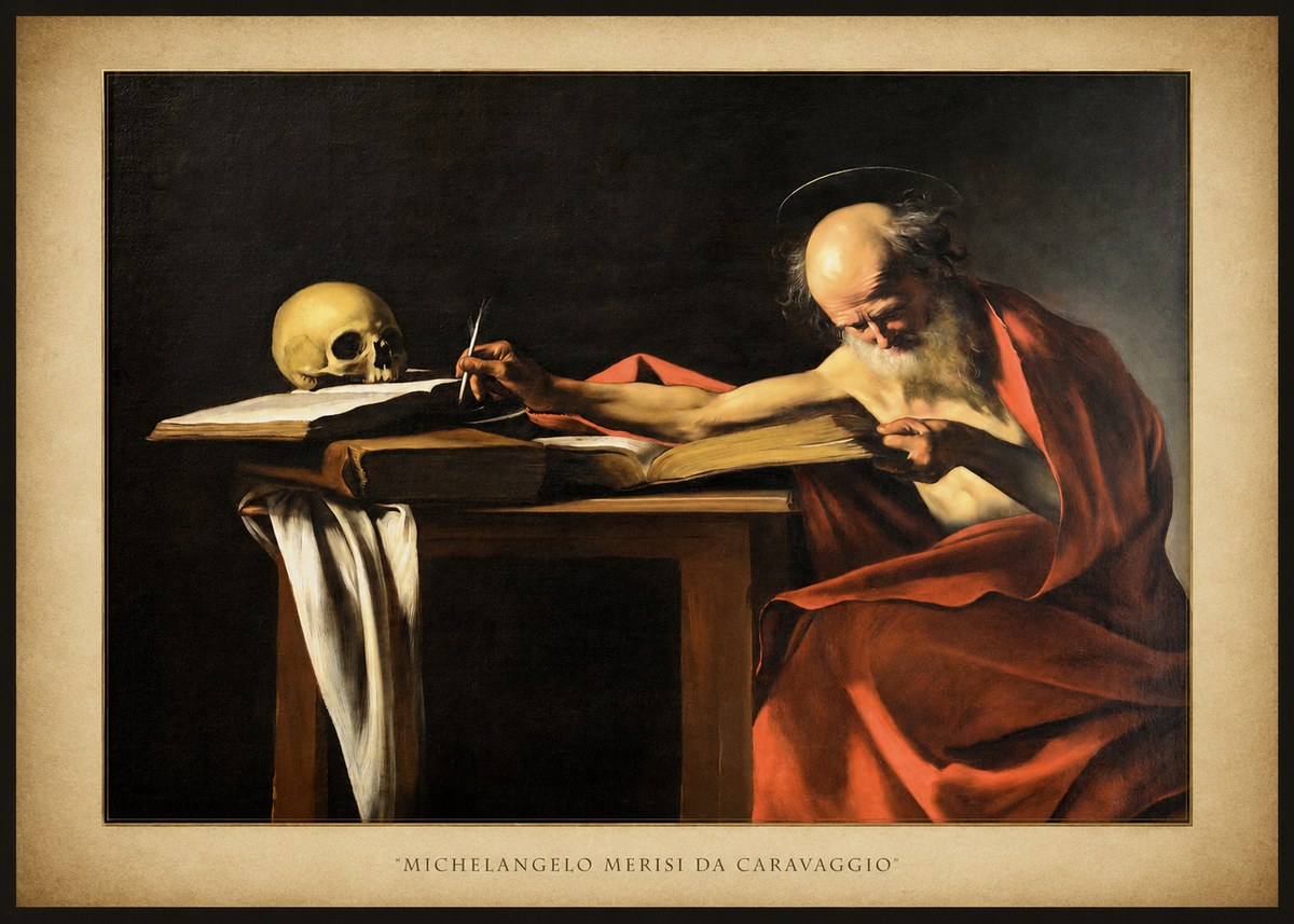 Michelangelo Merisi da Caravaggio Saint Jerome Writing II No4 - Póster