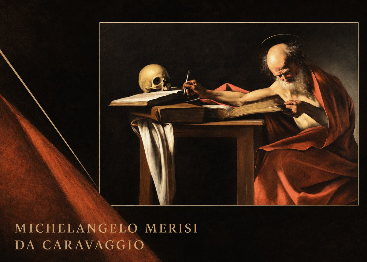 Michelangelo Merisi da Caravaggio Saint Jerome Writing II No6 - Póster