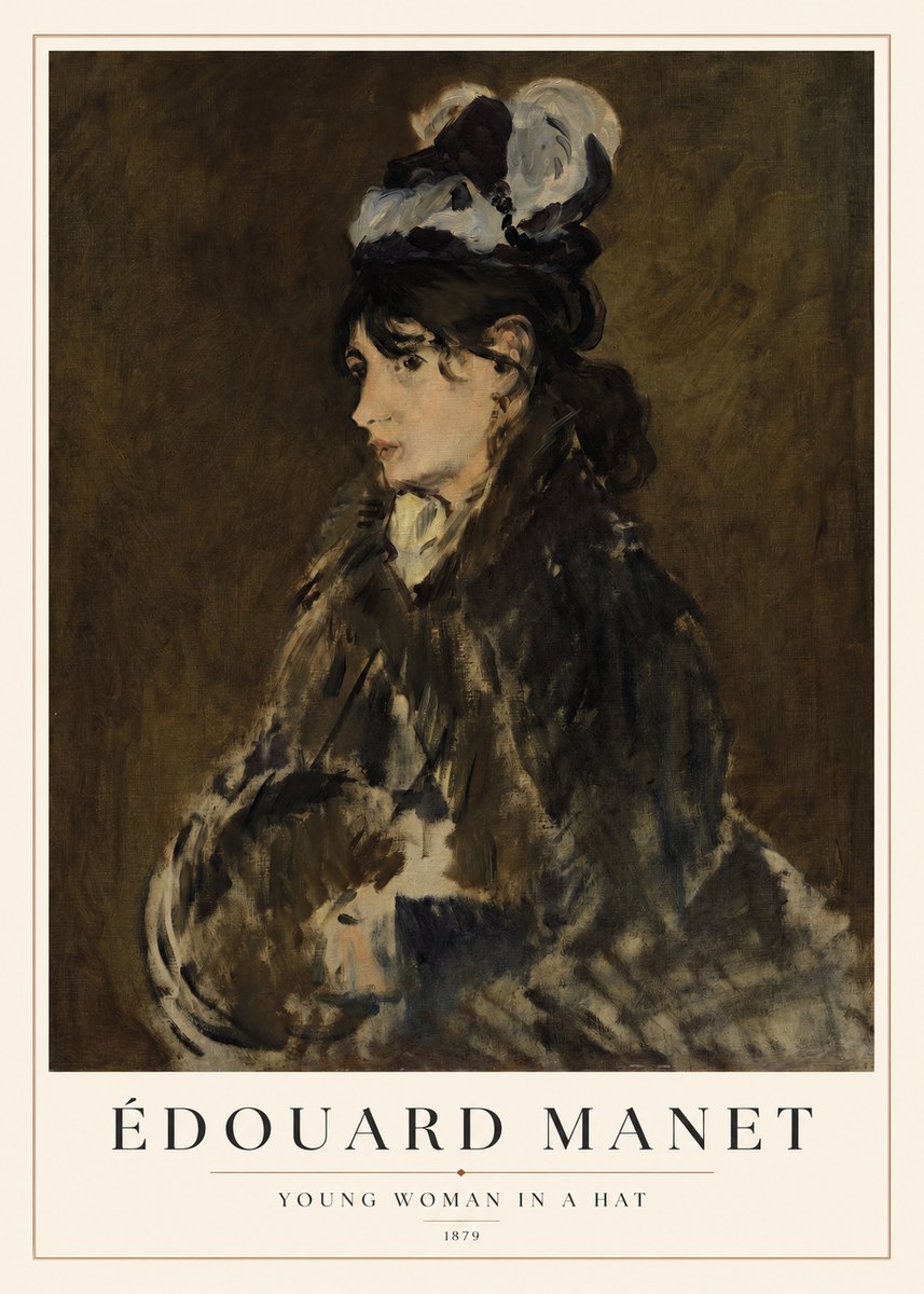 Édouard Manet Young Woman in a Hat I No1 - Póster