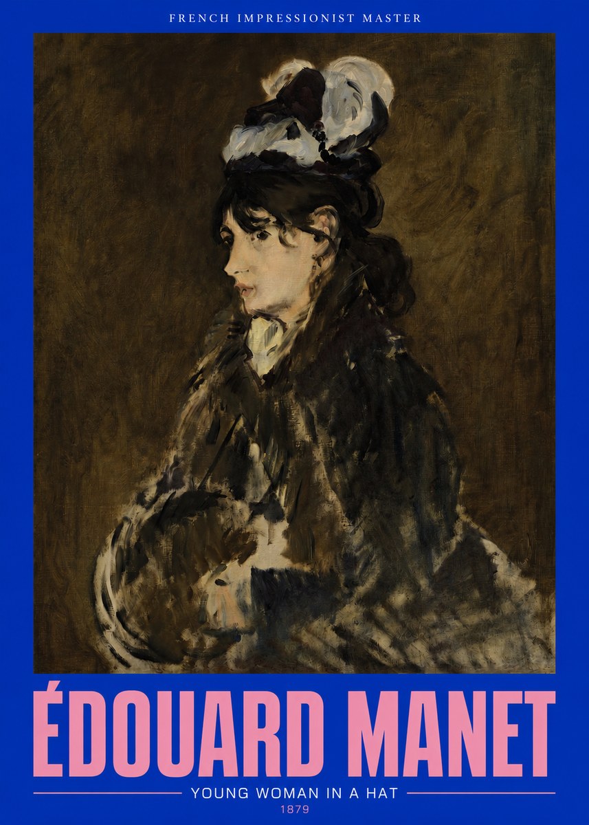 Édouard Manet Young Woman in a Hat I No3 - Póster