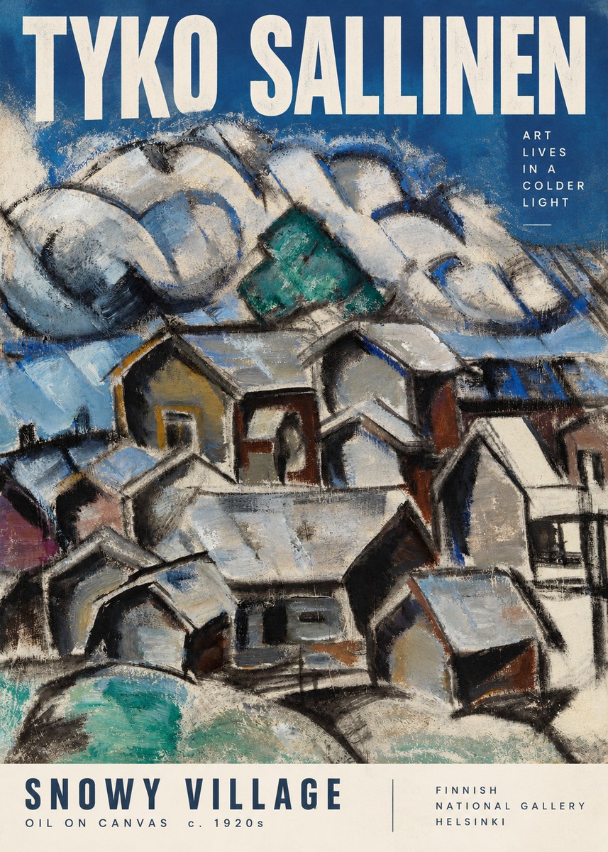 Tyko Sallinen Snowy Village No2 - Póster