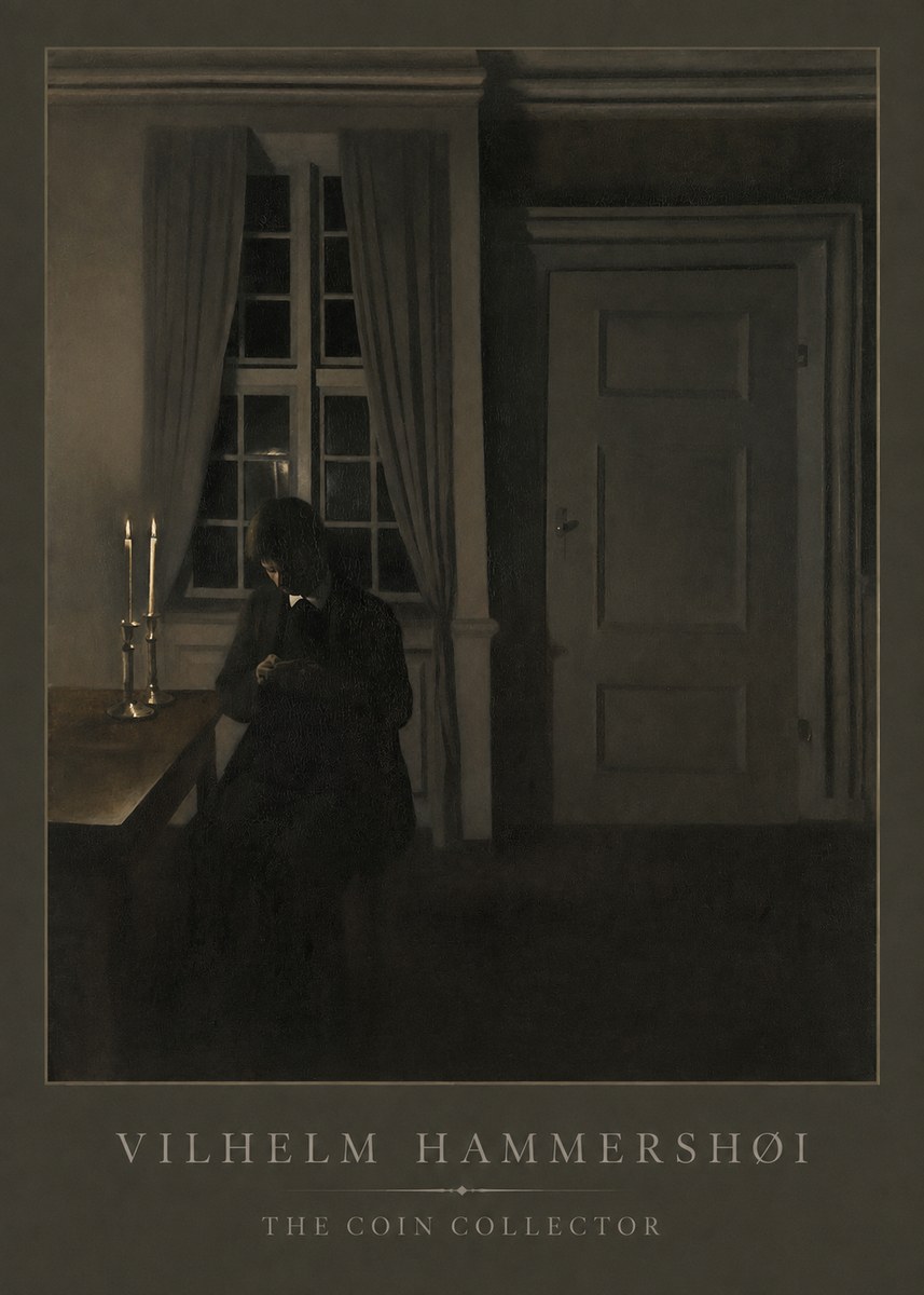 Vilhelm Hammershøi The Coin Collector No1 - Póster