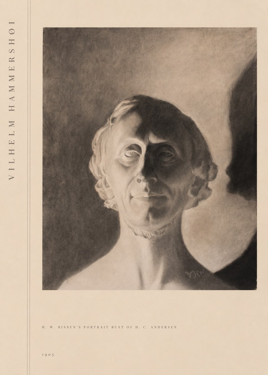 Vilhelm Hammershøi H. W. Bissen's Portrait Bust of H. C. Andersen No5 - Póster
