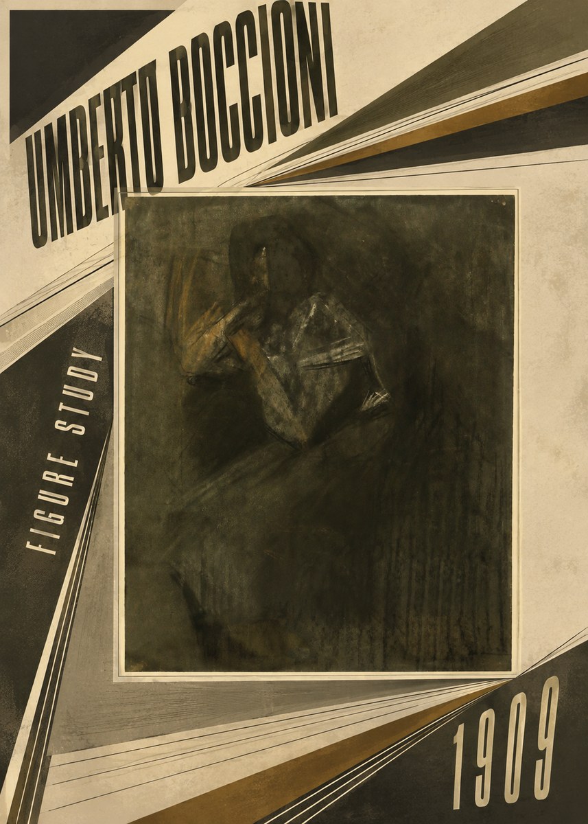 Umberto Boccioni Figure Study I No5 - Póster