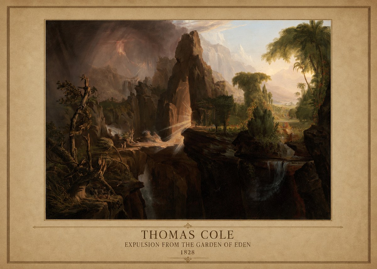 Thomas Cole Expulsion from the Garden of Eden II No1 - Póster