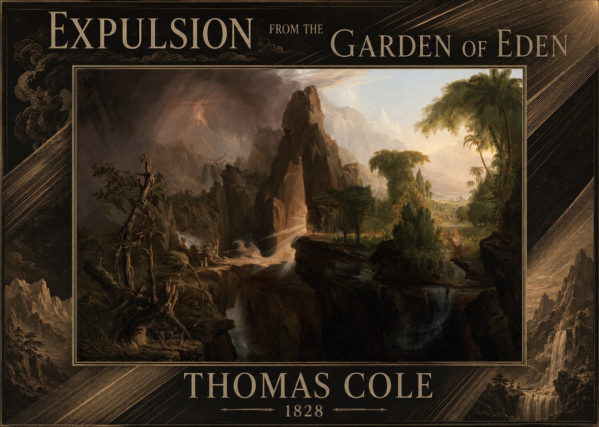 Thomas Cole Expulsion from the Garden of Eden II No4 - Póster