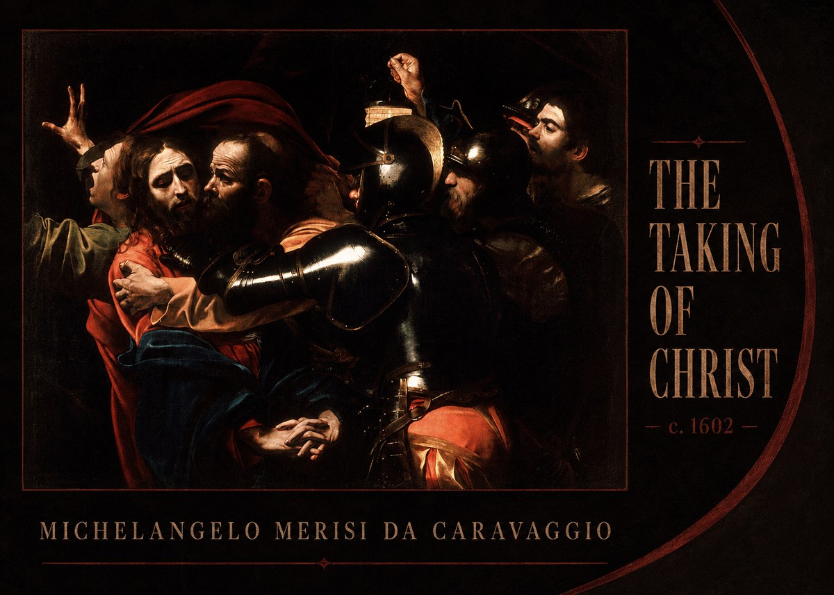 Michelangelo Merisi da Caravaggio The Taking of Christ II No3 - Póster