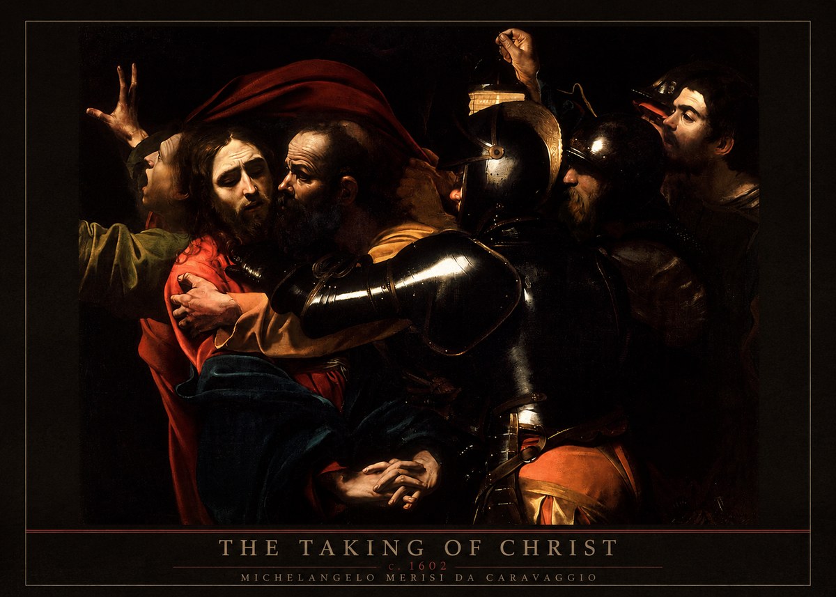 Michelangelo Merisi da Caravaggio The Taking of Christ II No5 - Póster