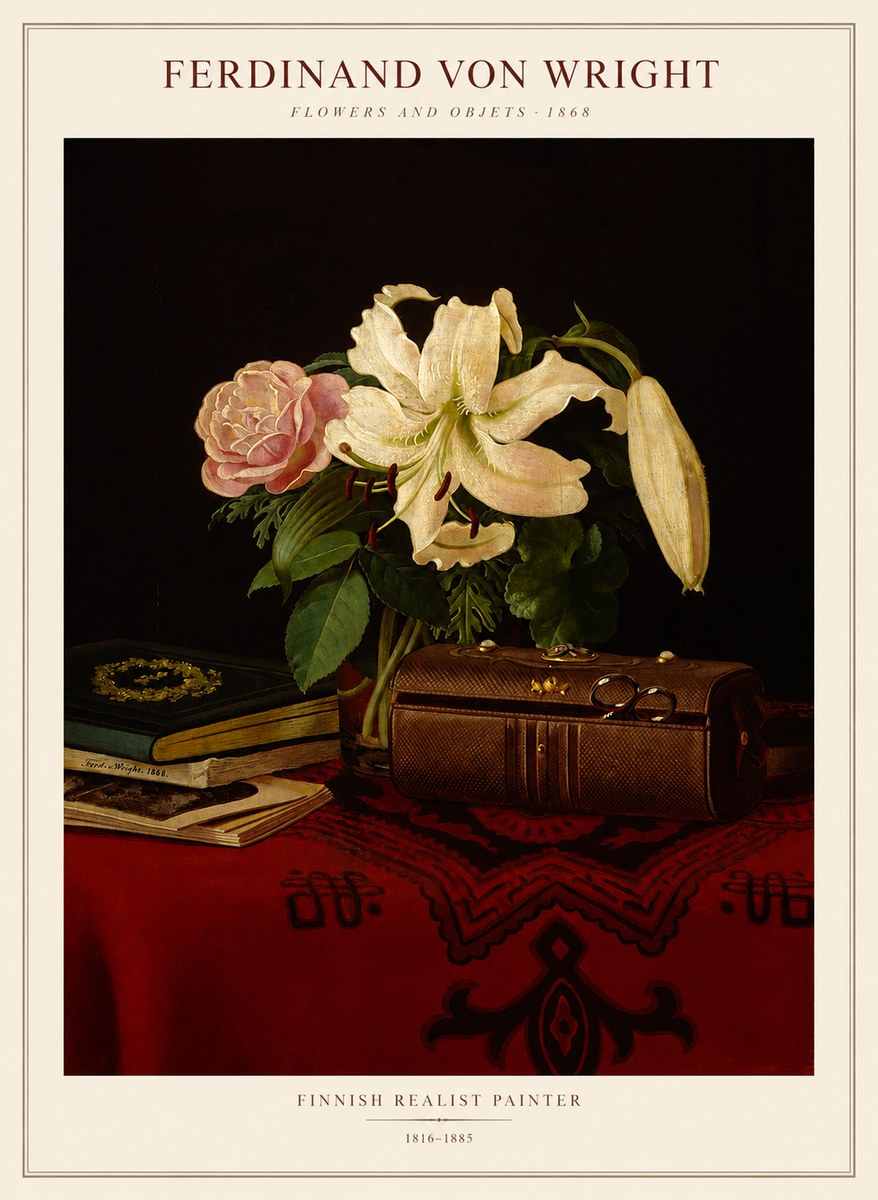 Ferdinand von Wright Flowers and Objets No1 - Póster