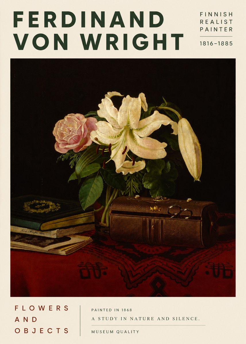 Ferdinand von Wright Flowers and Objets No3 - Póster