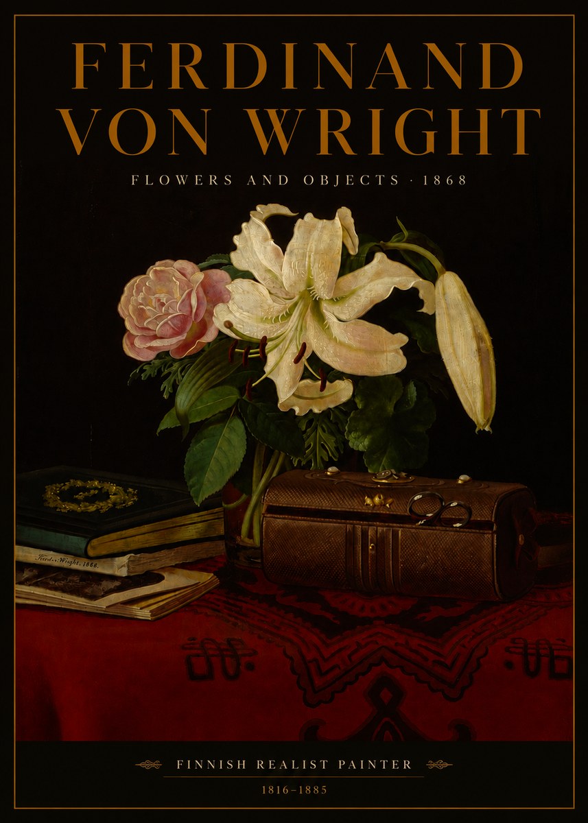 Ferdinand von Wright Flowers and Objets No4 - Póster