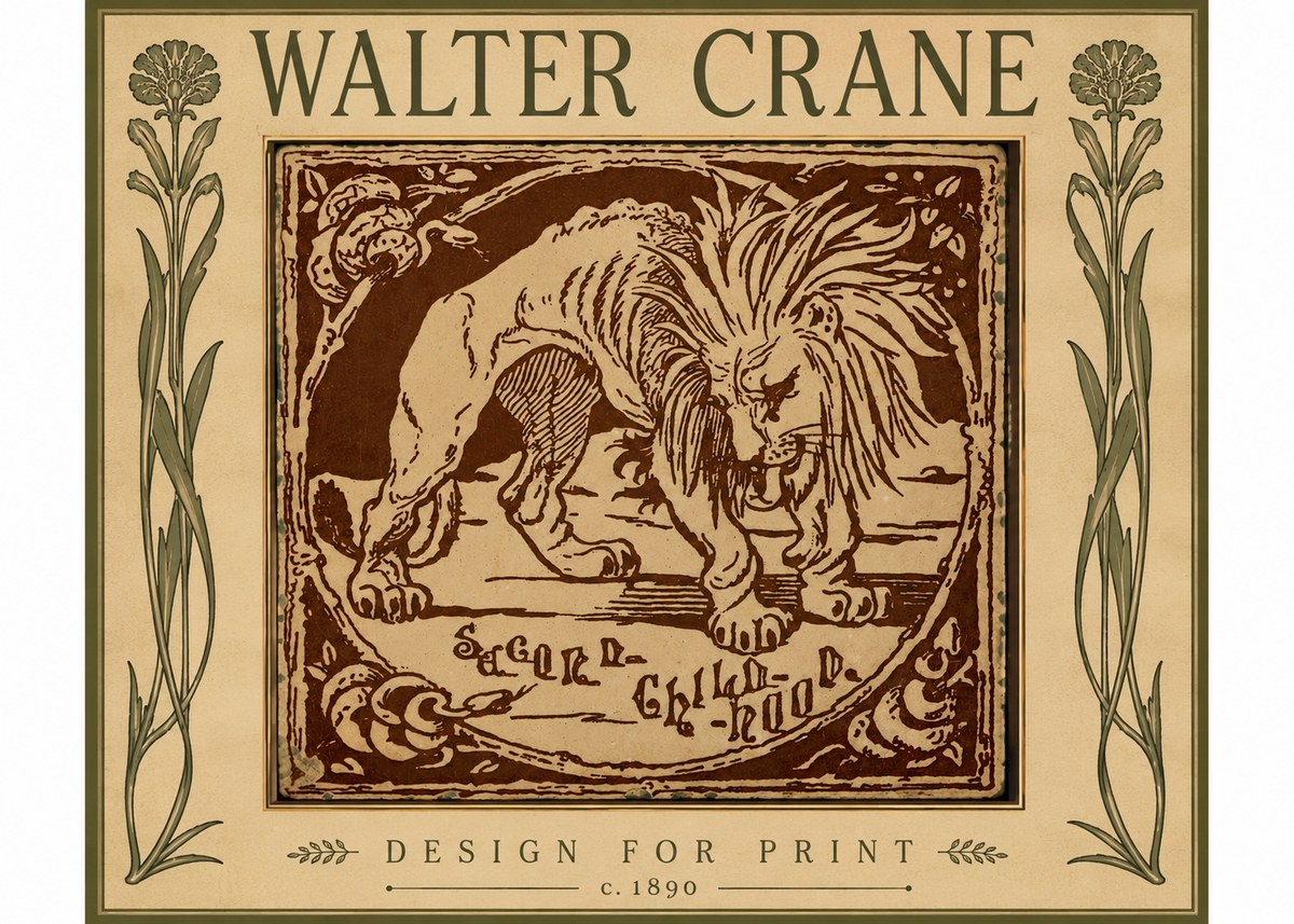 Walter Crane Sacred Childhood No5 - Póster