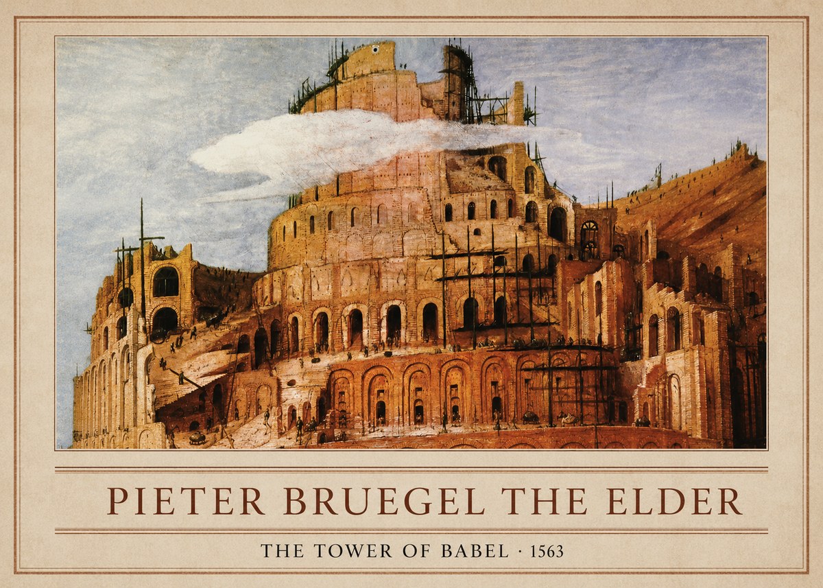 Pieter Bruegel The Tower of Babel XI No1 - Póster