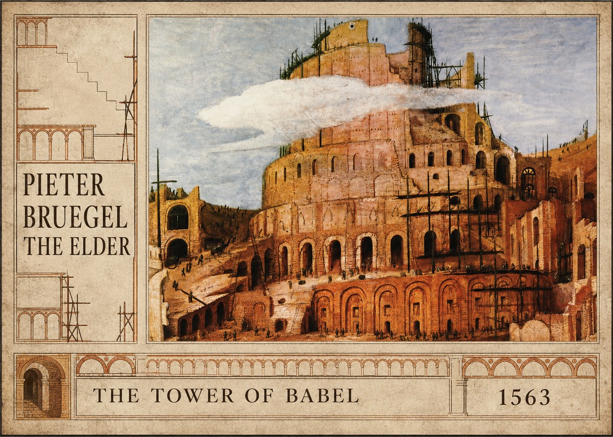 Pieter Bruegel The Tower of Babel XI No2 - Póster
