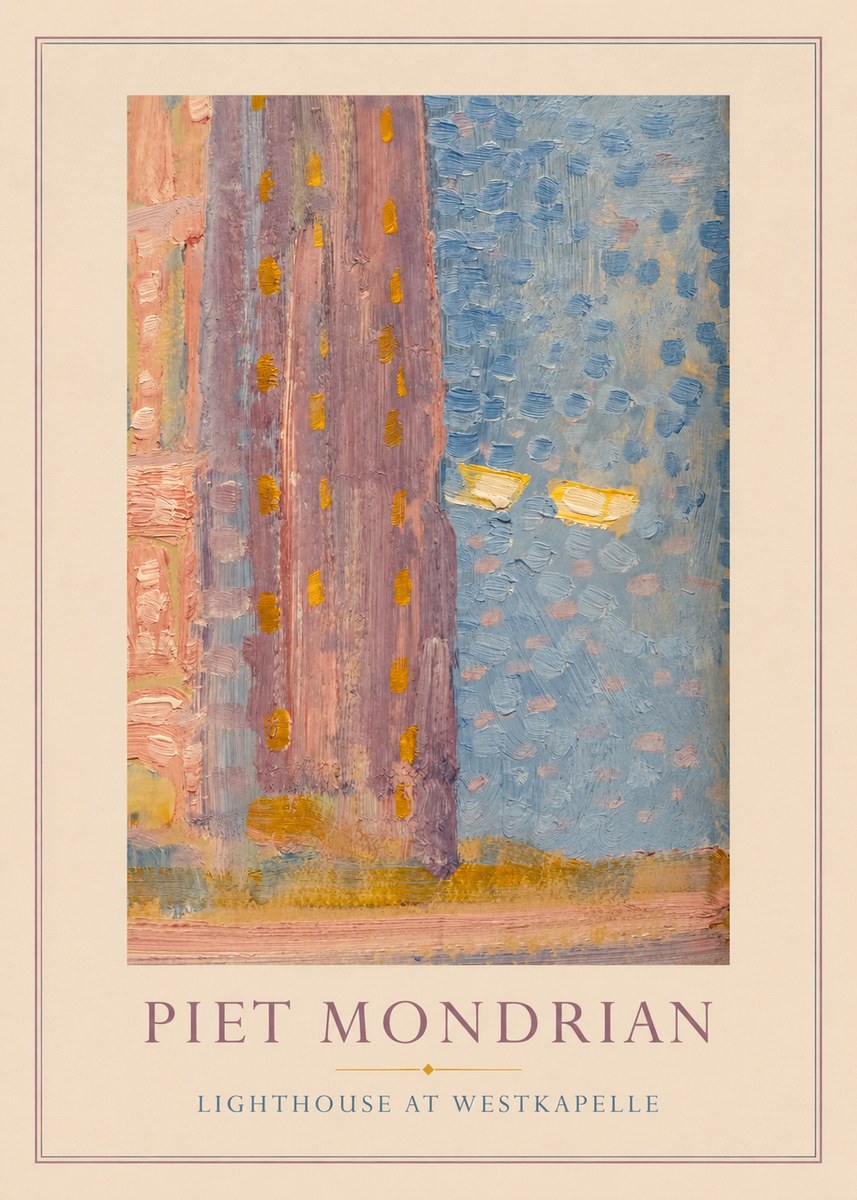 Piet Mondrian Lighthouse at Westkapelle No4 - Póster