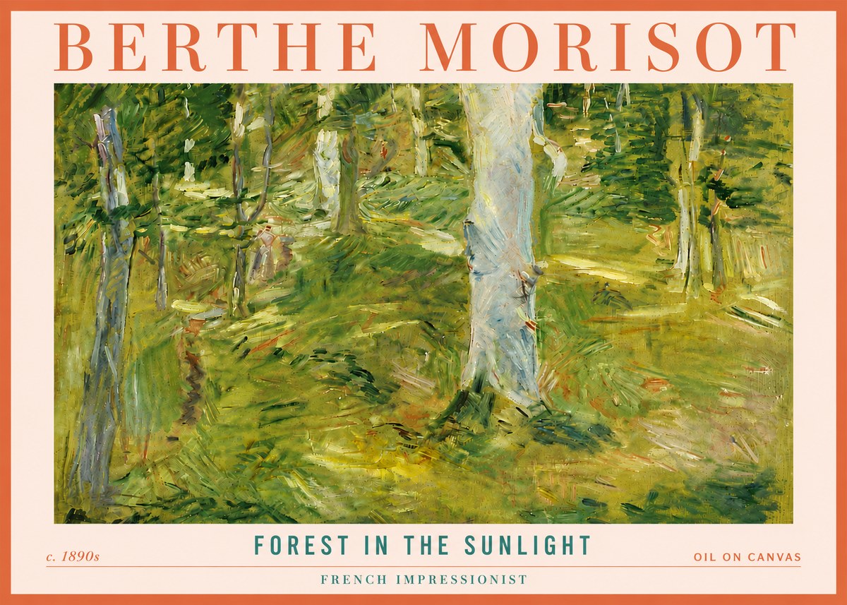 Berthe Morisot Forest in the Sunlight No4 - Póster