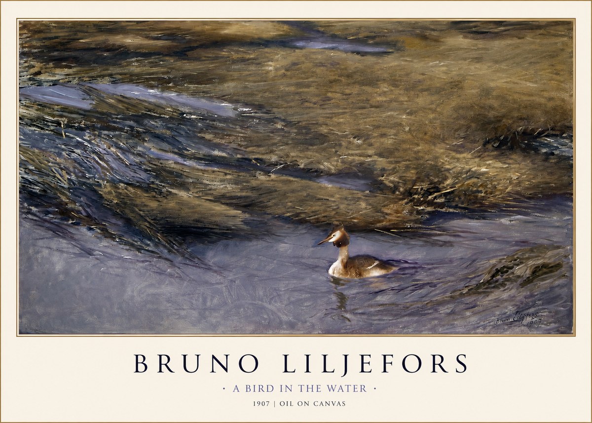 Bruno Liljefors A Bird in the Water No1 - Póster