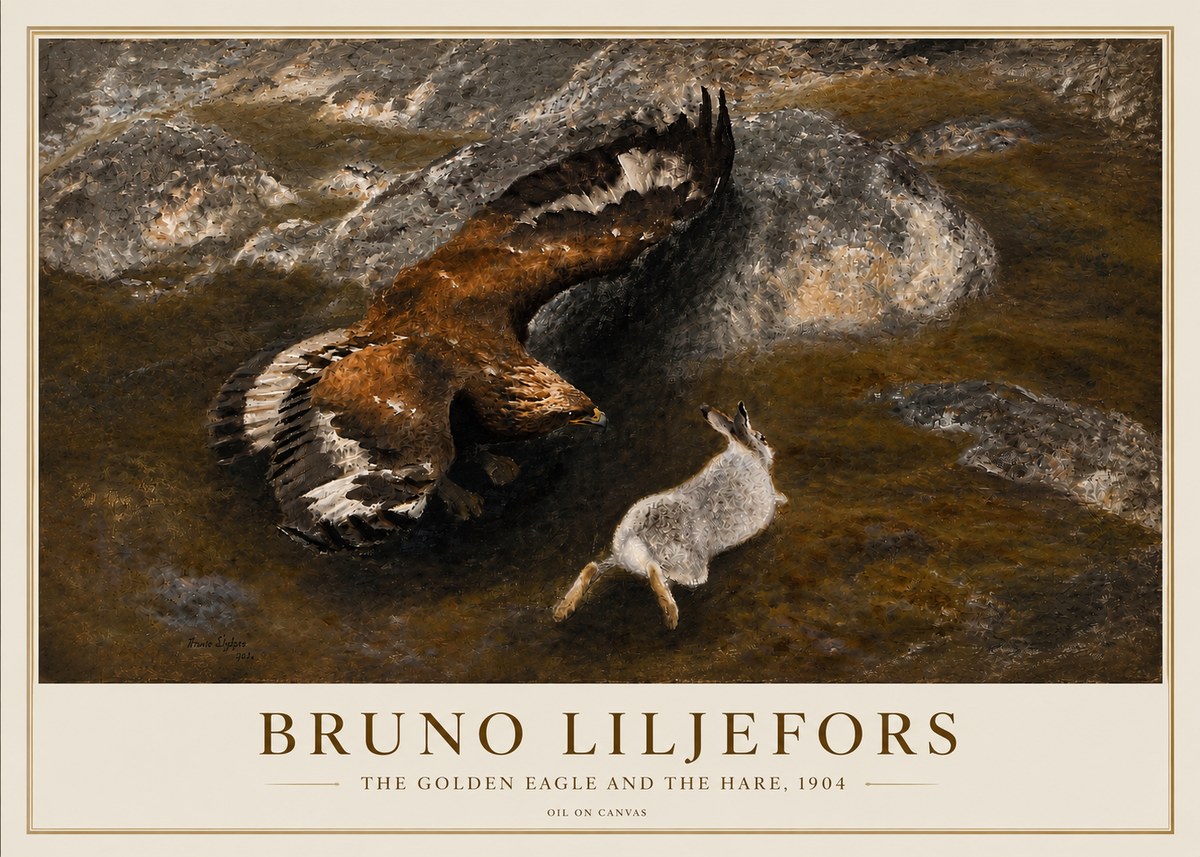 Bruno Liljefors The Golden Eagle and the Hare, 1904 No3 - Póster