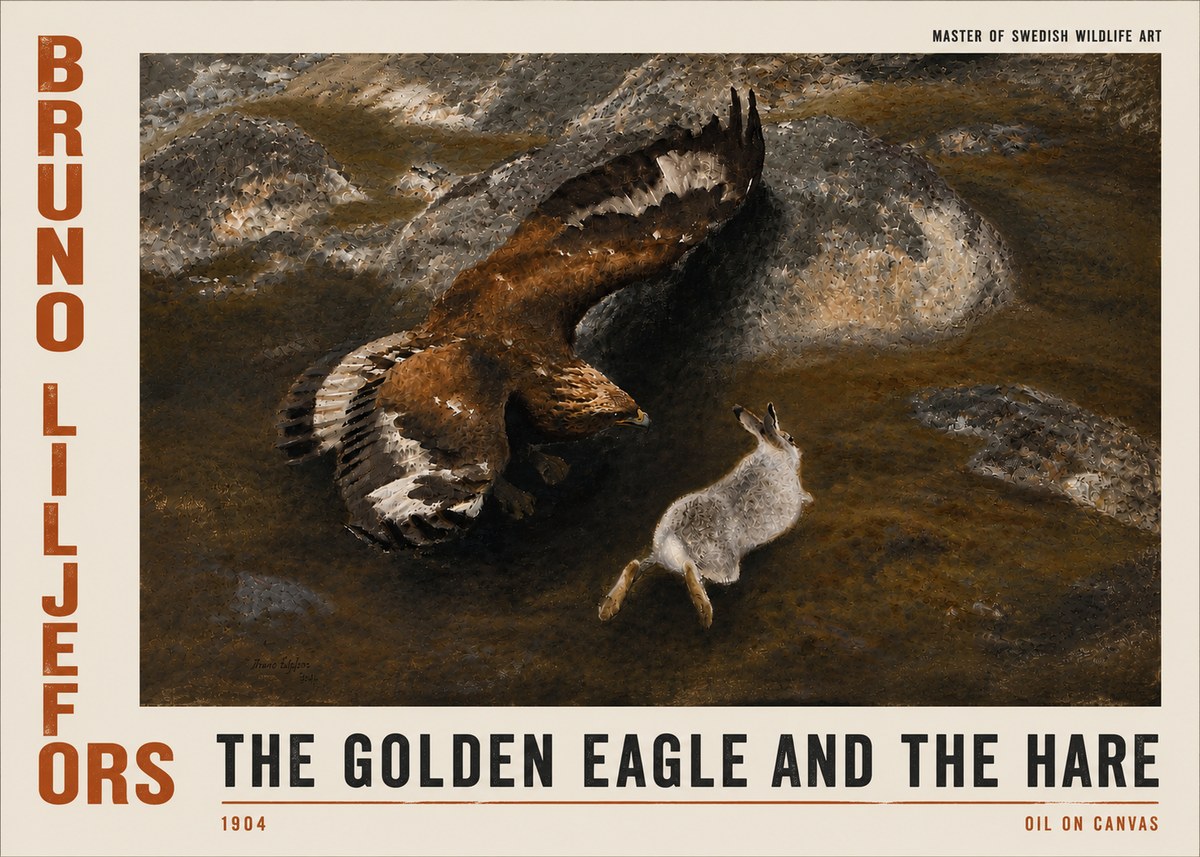 Bruno Liljefors The Golden Eagle and the Hare, 1904 No4 - Póster