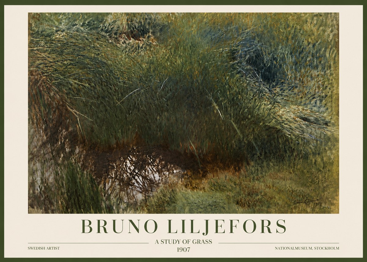Bruno Liljefors A Study of Grass No3 - Póster