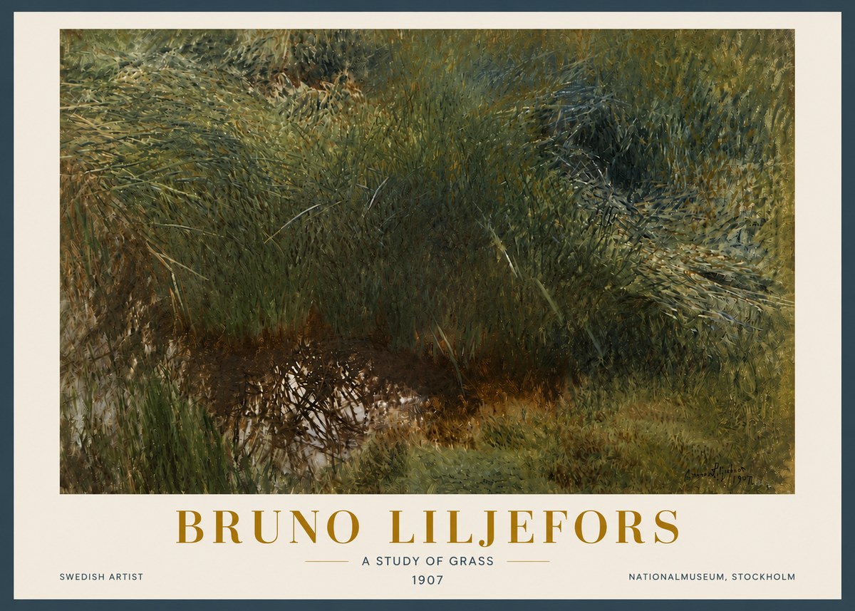 Bruno Liljefors A Study of Grass No5 - Póster