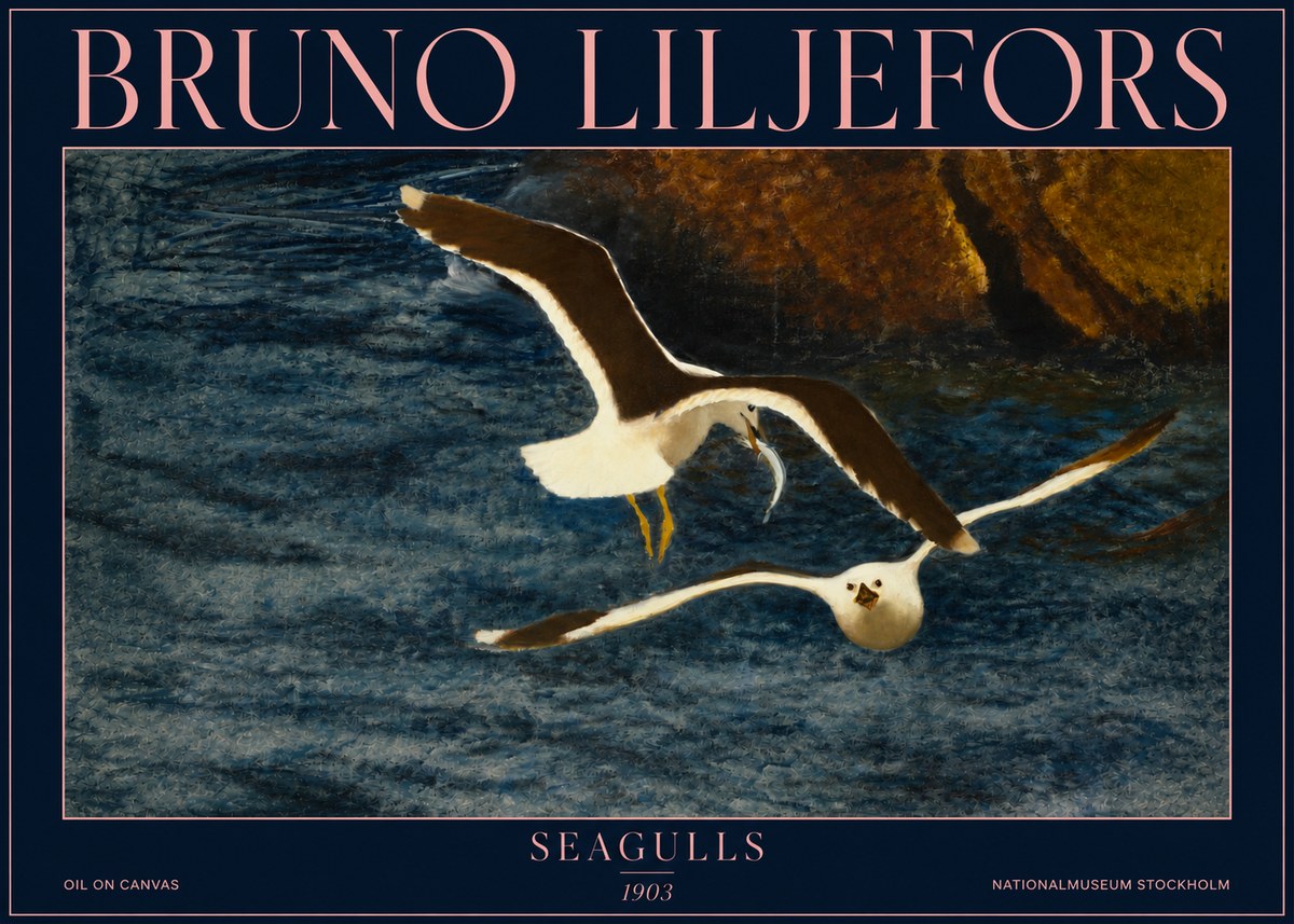 Bruno Liljefors Seagulls No3 - Póster