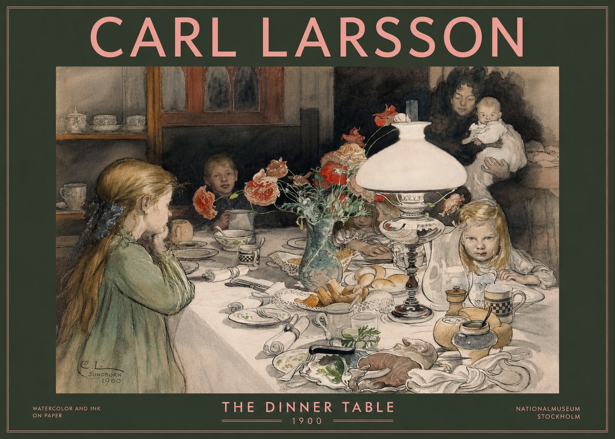 Carl Larsson The Dinner Table No3 - Póster