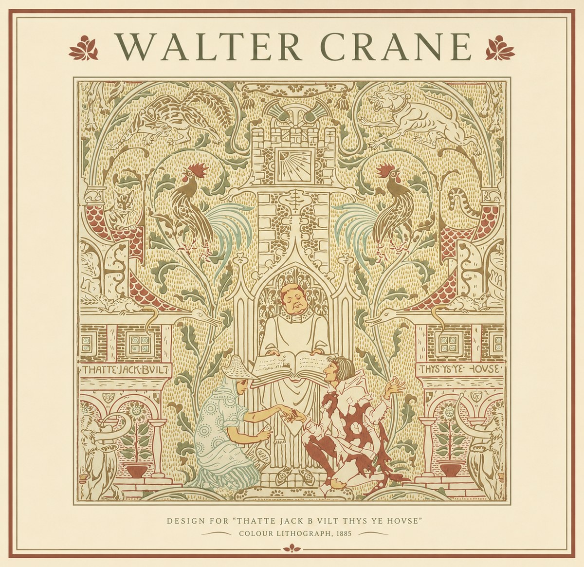 Walter Crane Design for "Thatte Jack B Vilt Thys Ye Hovse" No1 - Póster