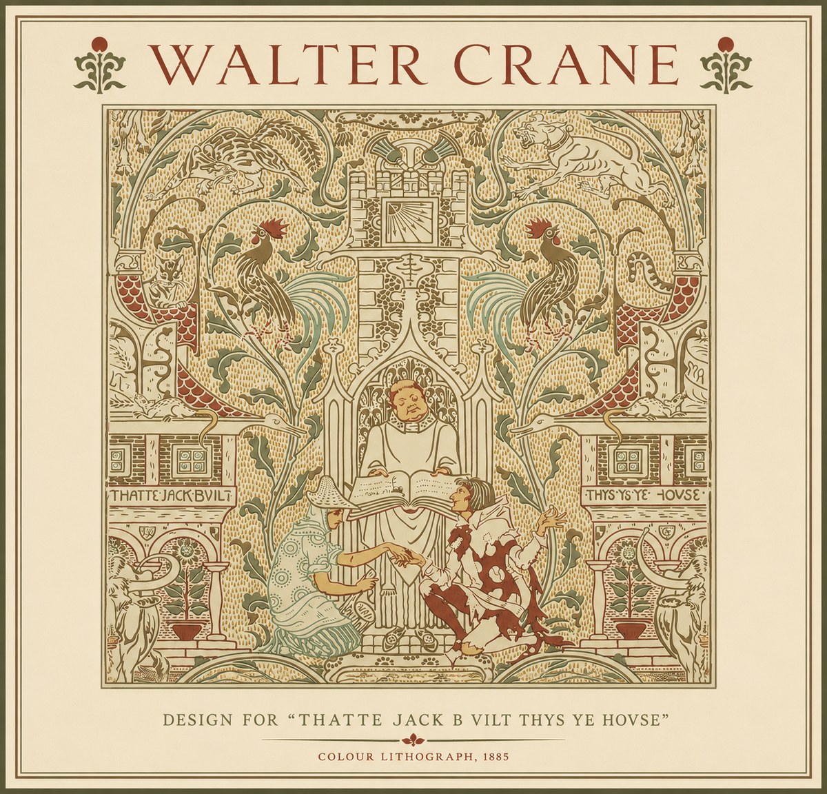 Walter Crane Design for "Thatte Jack B Vilt Thys Ye Hovse" No3 - Póster