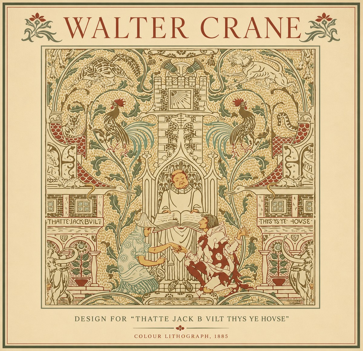 Walter Crane Design for "Thatte Jack B Vilt Thys Ye Hovse" No4 - Póster