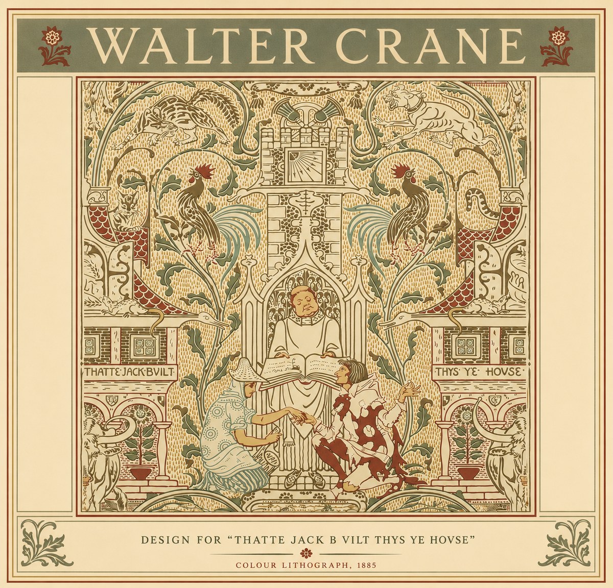 Walter Crane Design for "Thatte Jack B Vilt Thys Ye Hovse" No6 - Póster