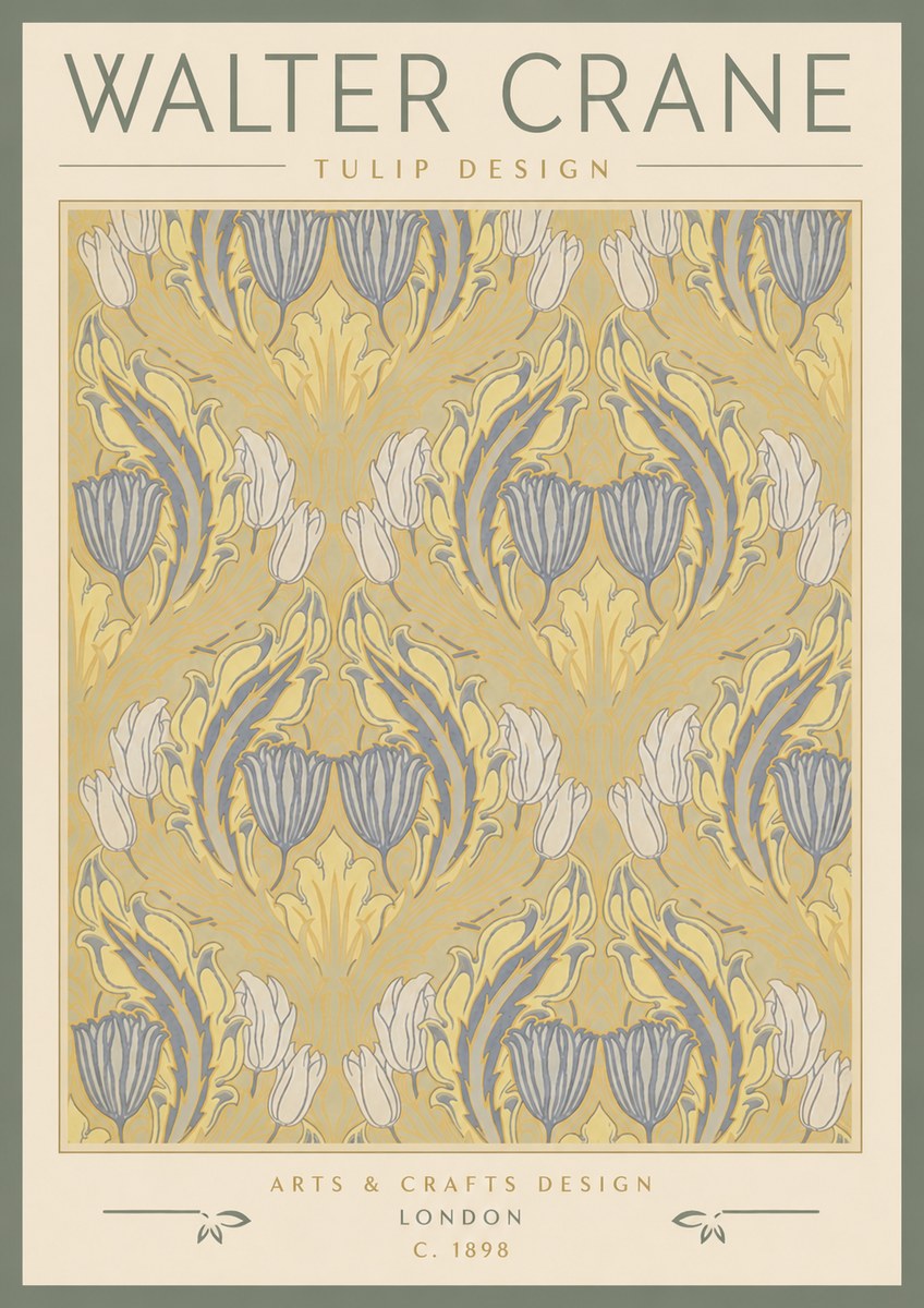 Walter Crane Tulip Design I No4 - Póster