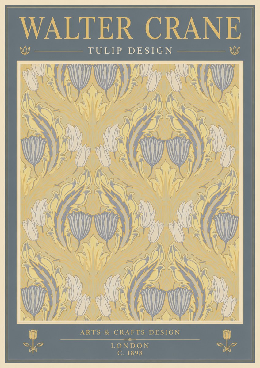 Walter Crane Tulip Design I No5 - Póster