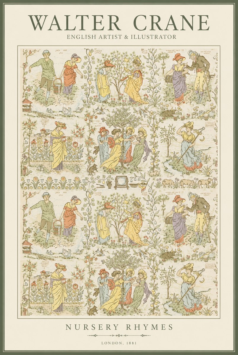 Walter Crane Nursery Rhymes No1 - Póster
